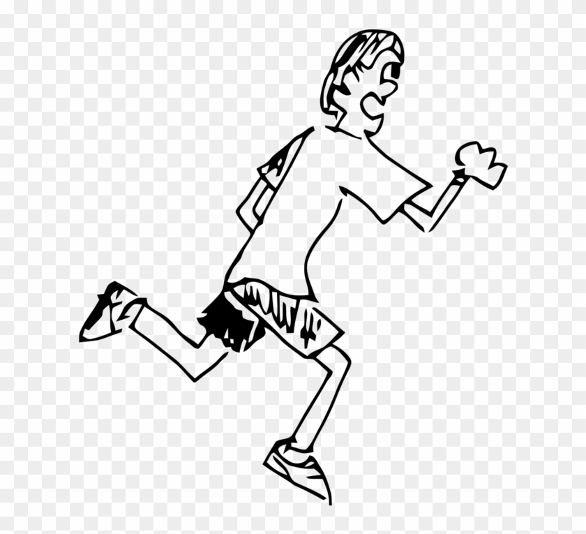 840x765 Cartoon Black And White Drawing Line Art Silhouette - Boy Running Drawing