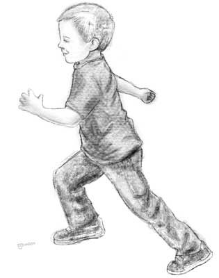 315x400 Daily Drawing Of Boy Running - Boy Running Drawing