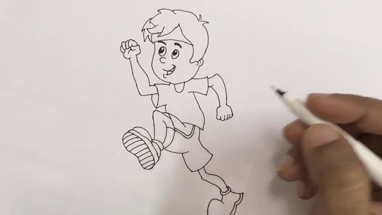 1280x720 How To Draw A Boy Running Step - Boy Running Drawing