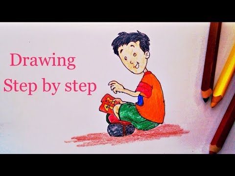 480x360 How To Draw A Boy Sitting How To Draw A Boy Step - Boy Sitting Drawing