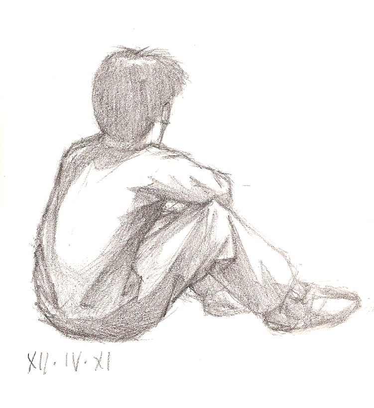 Sitting Boy Sketchinginchurch - Boy Sitting Drawing. 