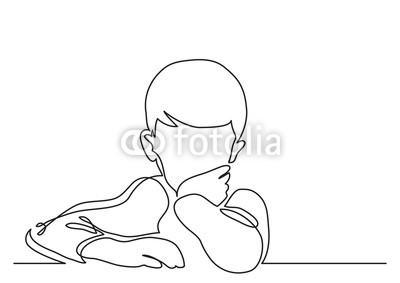 400x283 Sitting Boy Thinking - Boy Sitting Drawing