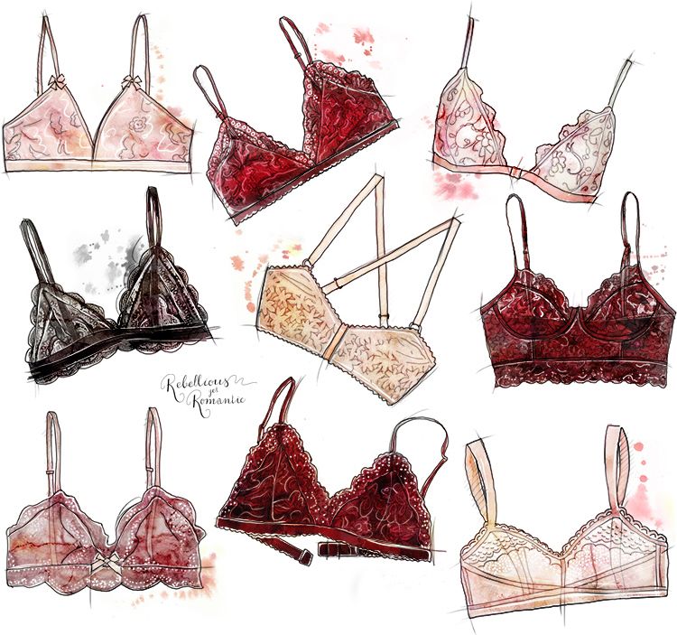750x703 rebellious yet romantic - Bra Drawing