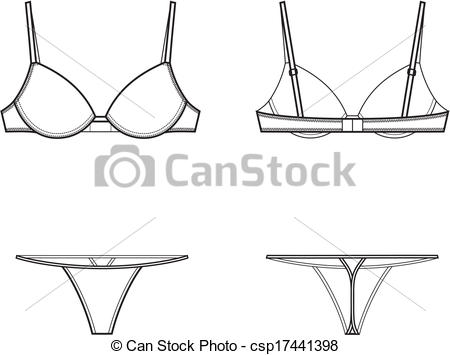 450x355 Underwear Vector Illustration Of Women's Underwear Bra - Bra Drawing