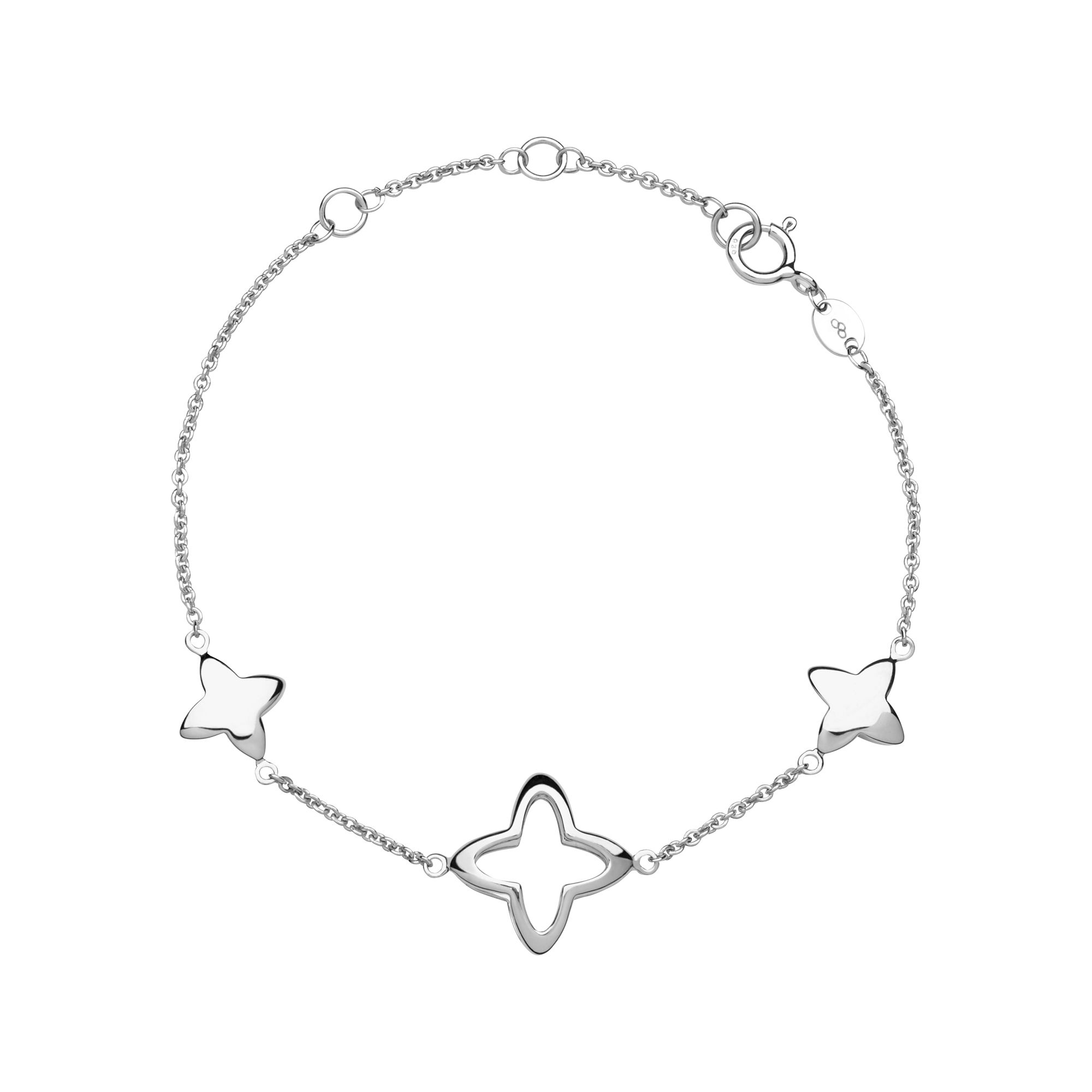 2000x2000 splendour sterling silver open four point star station bracelet - Bracelet Drawing