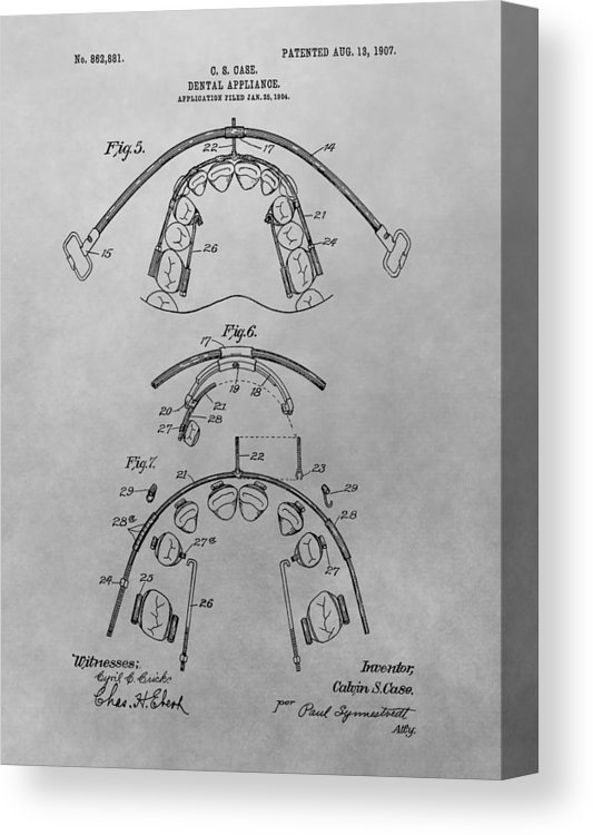 533x750 Braces Patent Drawing Canvas Print Canvas Art - Braces Drawing
