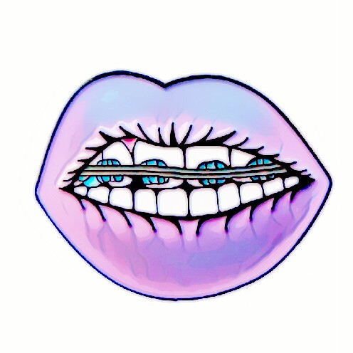 496x496 braceface freetoedit braces lips drawing popart mag - Braces Drawing