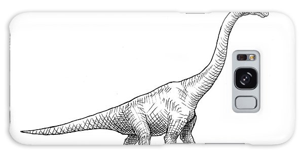600x309 Brachiosaurus Dinosaur Black And White Dino Drawing Galaxy Case - Brachiosaurus Drawing