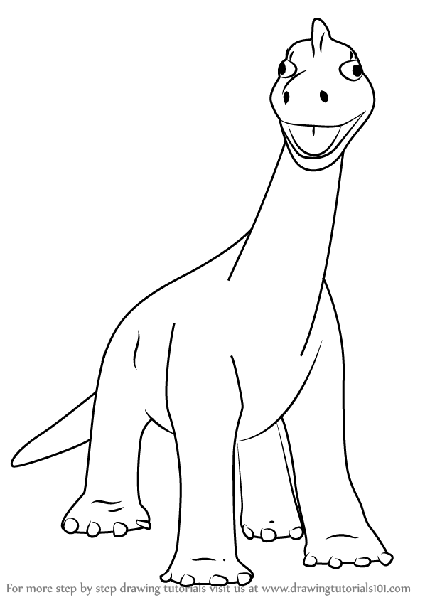 598x844 Learn How To Draw Ella Brachiosaurus From Dinosaur Train - Brachiosaurus Drawing