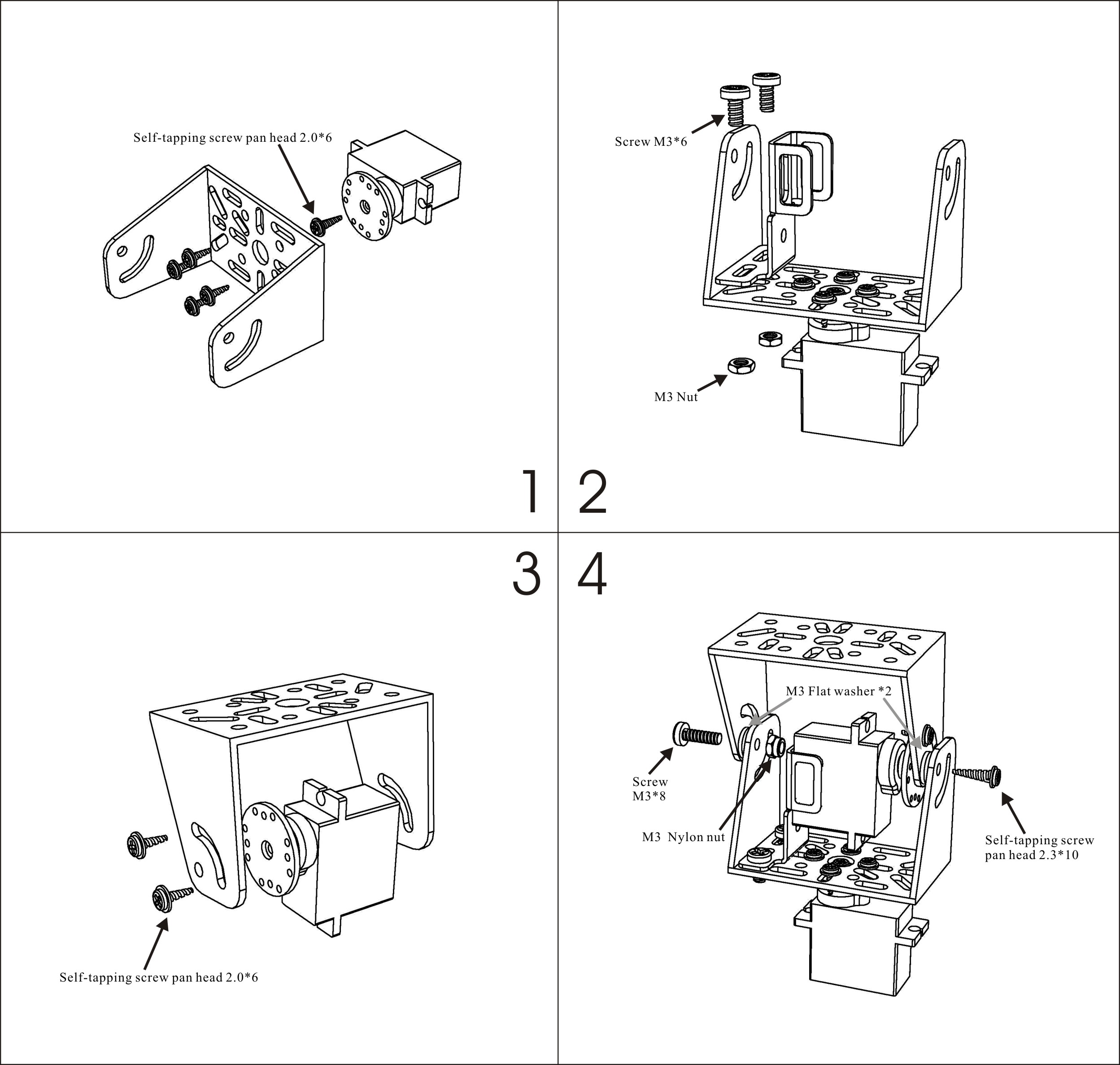 2497x2374 pantilt bracket kit - Bracket Drawing