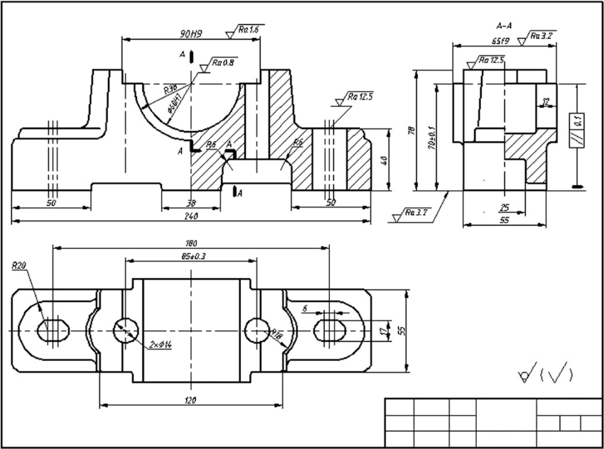 850x633 the bearing bracket casting part drawing download scientific diagram - Bracket Drawing