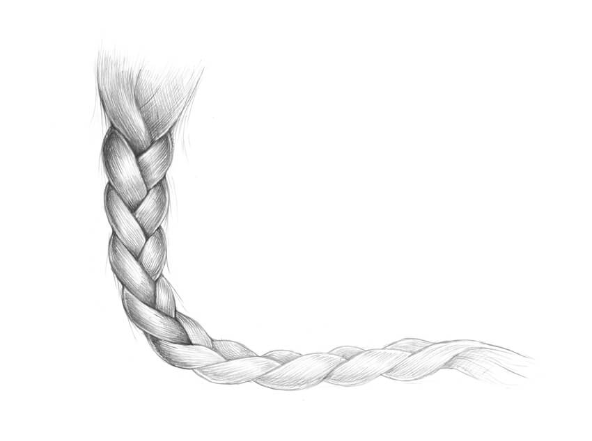 850x634 How To Draw A Braid - Braid Drawing
