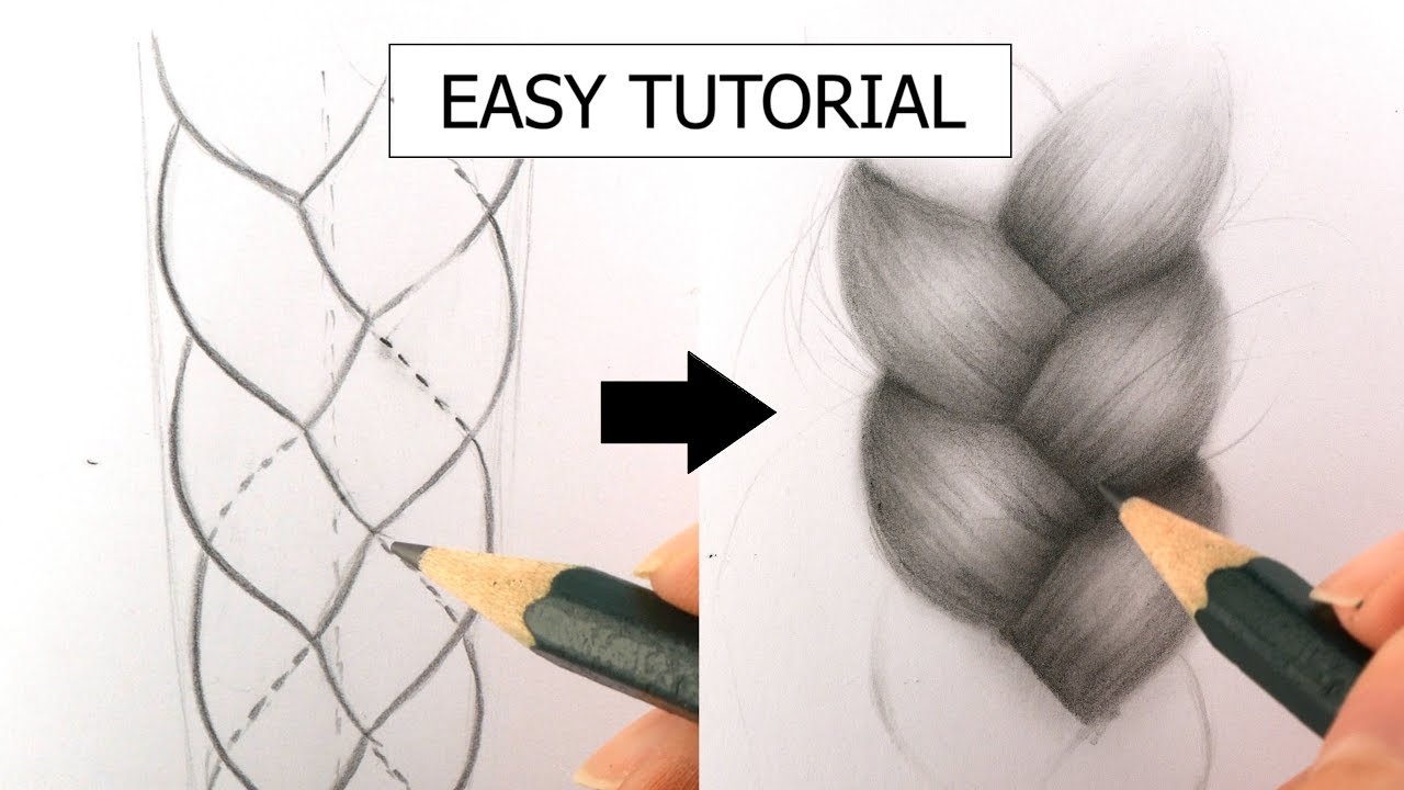 1280x720 how to draw realistic braid plait for beginners - Braid Drawing Tutorial