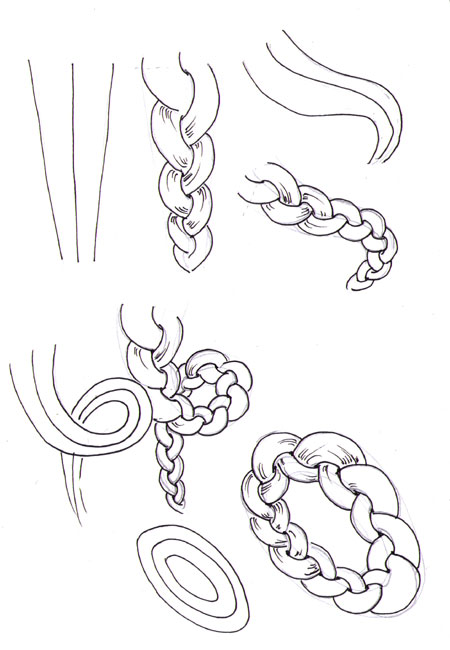 450x650 how to draw a braid i draw fashion - Braid Drawing Tutorial