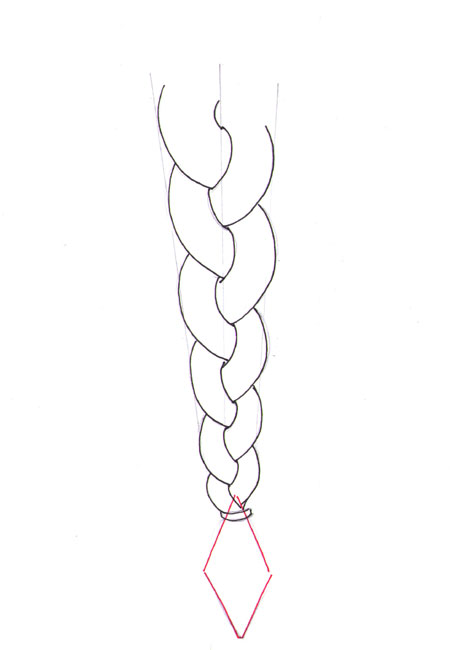 450x650 How To Draw A Braid I Draw Fashion - Braided Hair Drawing