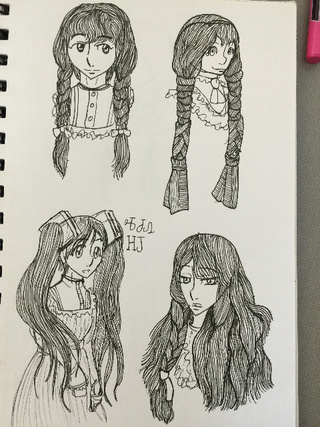320x427 tried to draw long and braided hair, and it's the first time i - Braided Hair Drawing