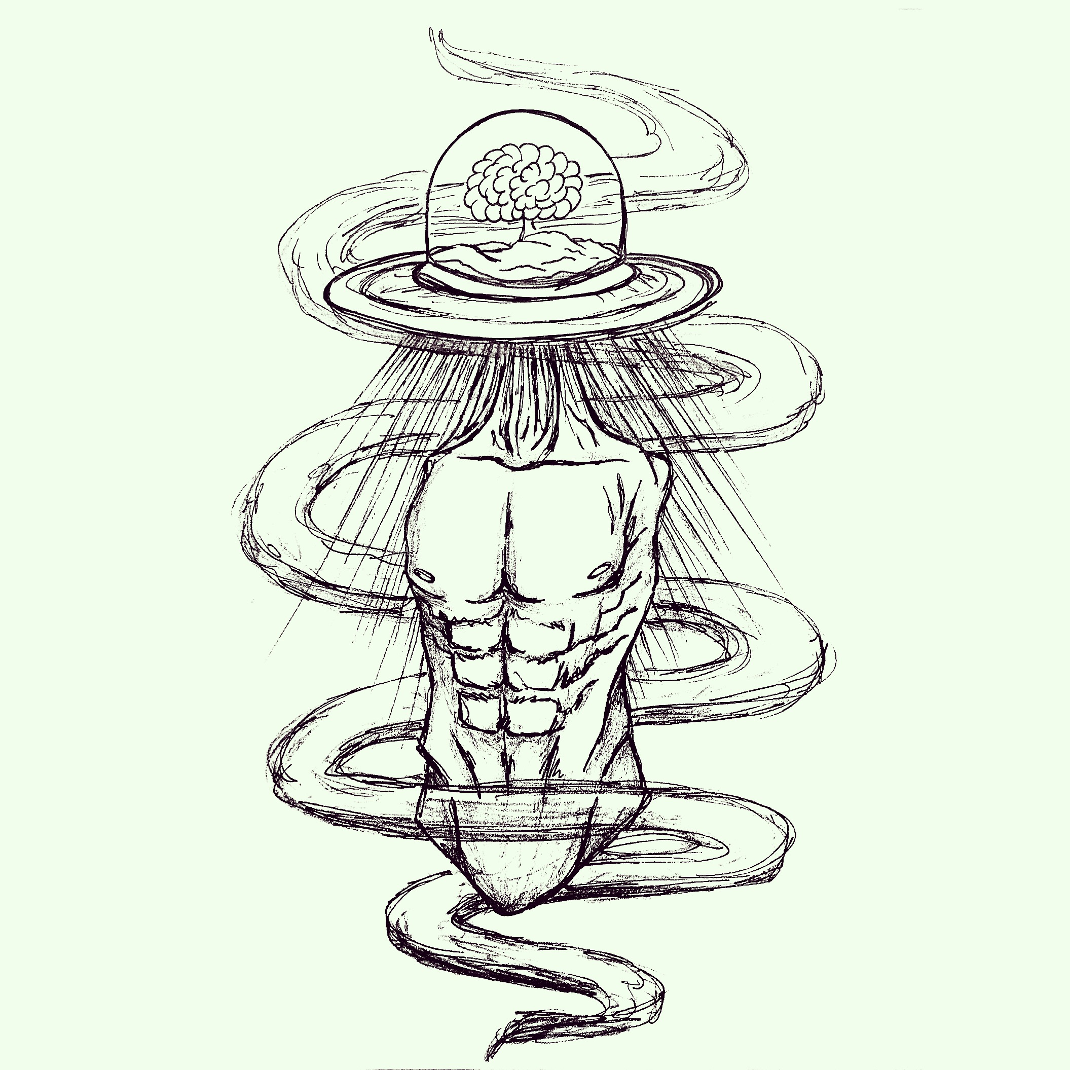 2111x2111 Artfido Buy Art Online Original Print - Brain Drawing Art