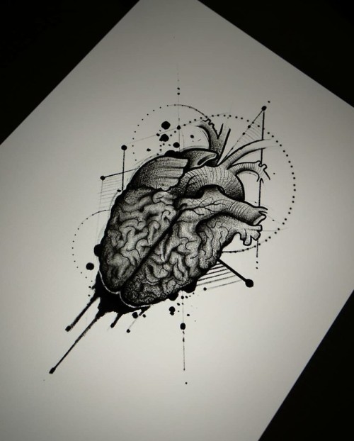500x622 brain dotwork tumblr - Brain Drawing Tumblr
