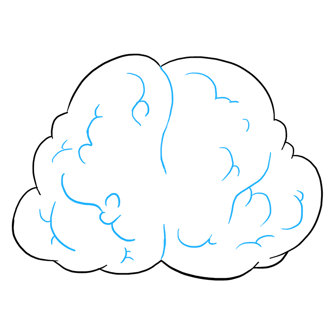 680x678 How To Draw A Brain - Brain Outline Drawing