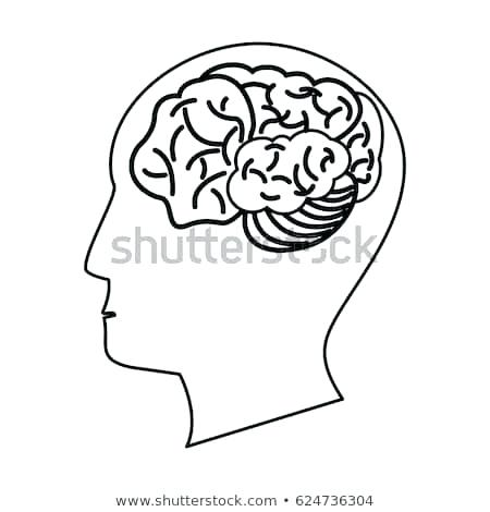450x470 human head brain outline stock vector royalty free human head - Brain Outline Drawing