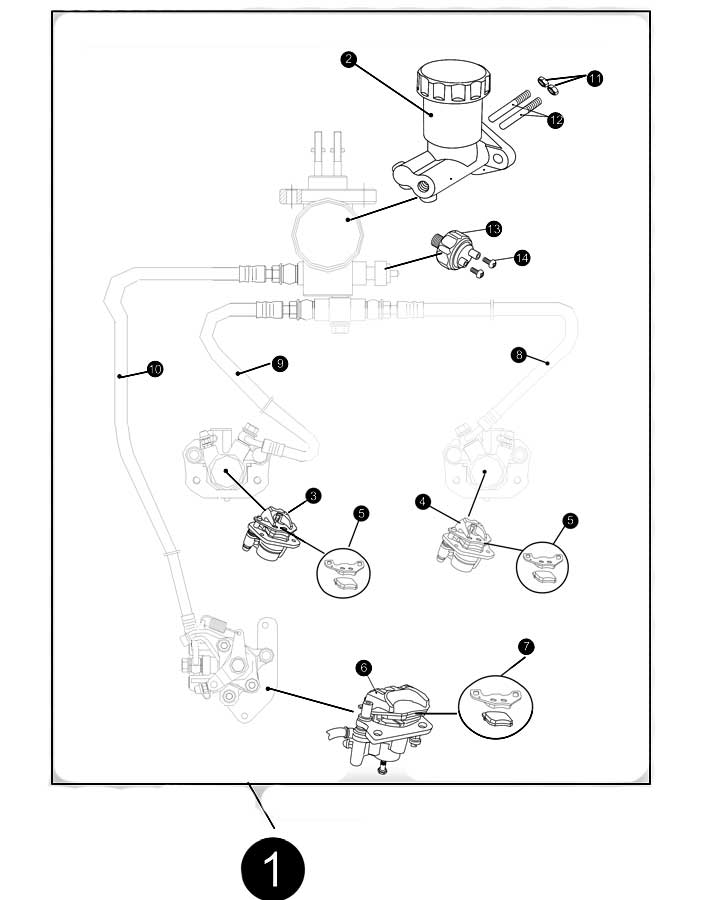 708x900 trailmaster xrx brake assembly - Brake Drawing