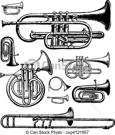 399x470 brass line clipart - Brass Drawing