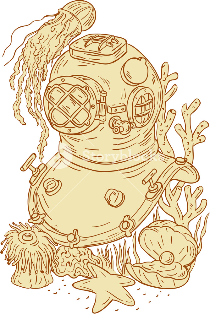 668x1000 drawing sketch style illustration of a copper and brass old school - Brass Drawing