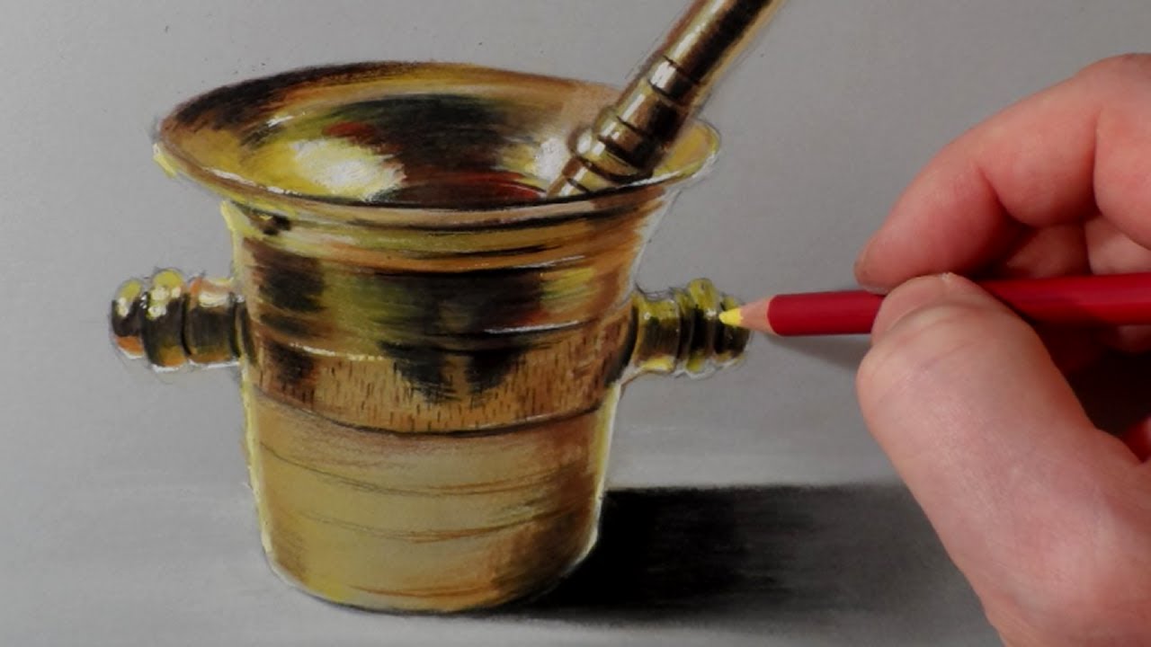 1280x720 how i draw a brass mortar, time lapse - Brass Drawing