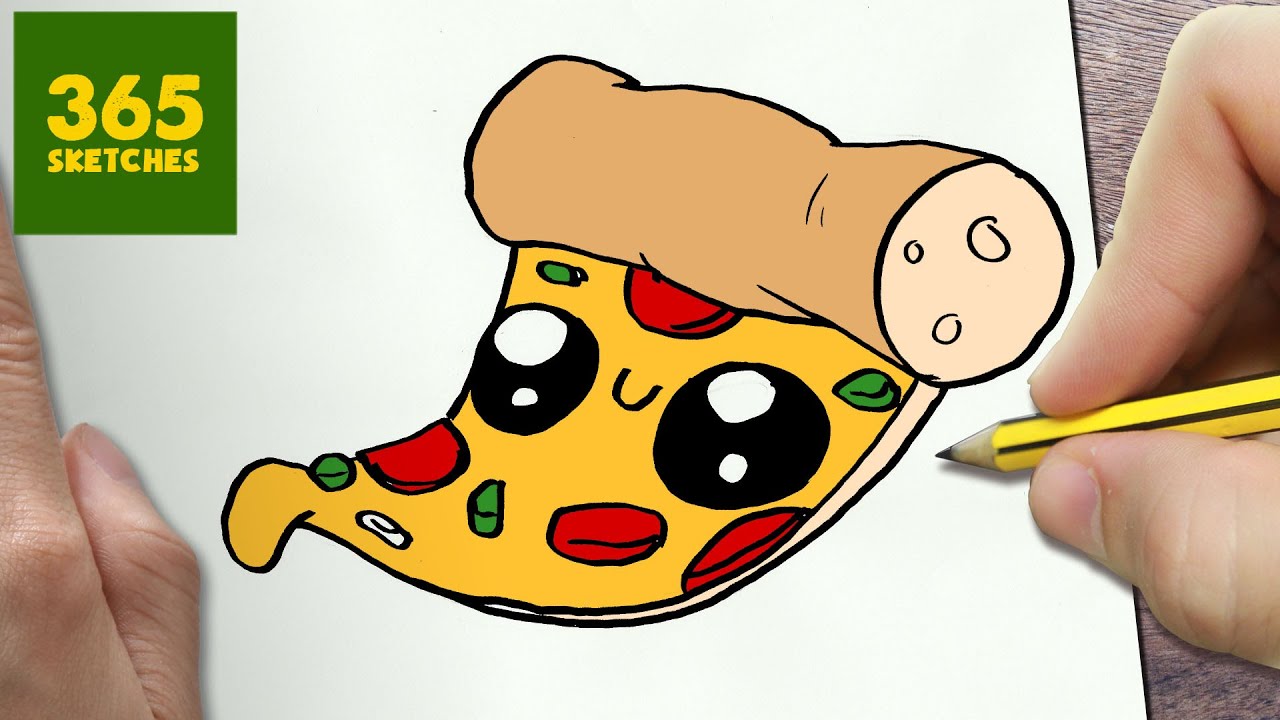 1280x720 How To Draw A Pizza Cute, Easy Step - Bratwurst Drawing