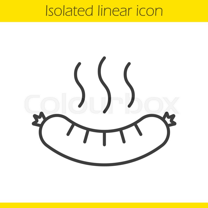 800x800 Hot Sausage Linear Icon Bratwurst Stock Vector Colourbox - Bratwurst Drawing