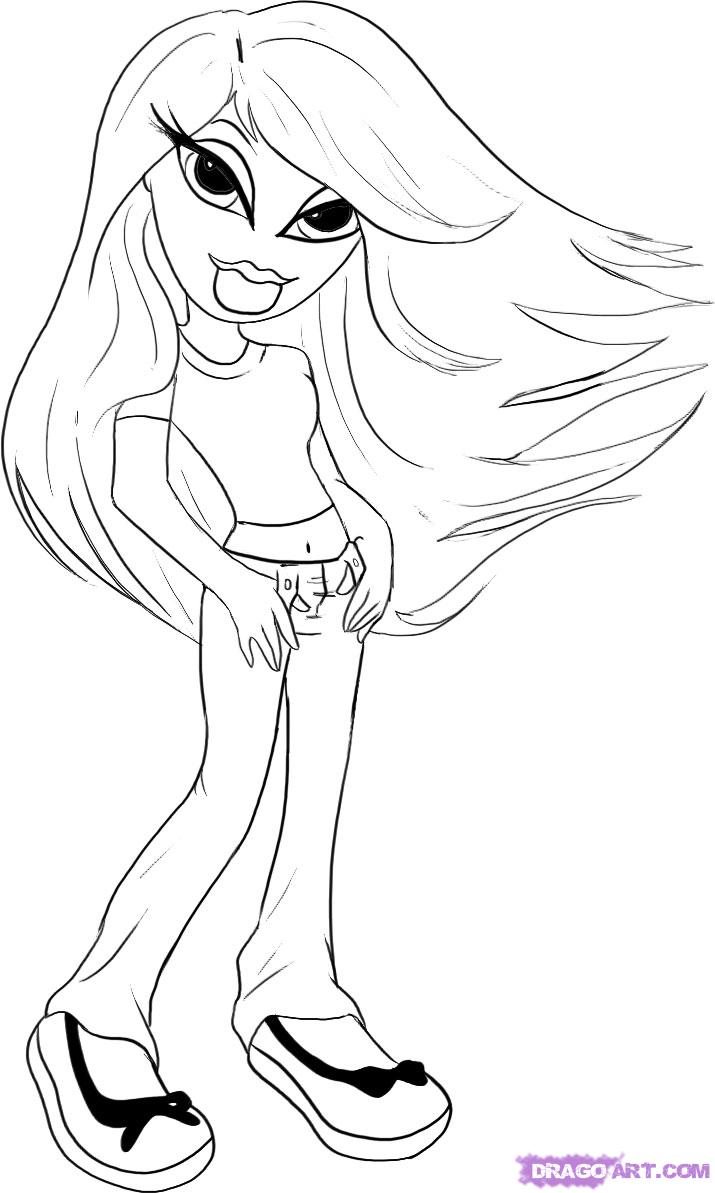 715x1193 how to draw bratz, step - Bratz Doll Drawing