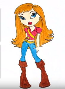 220x300 how to draw bratz doll easy step - Bratz Doll Drawing