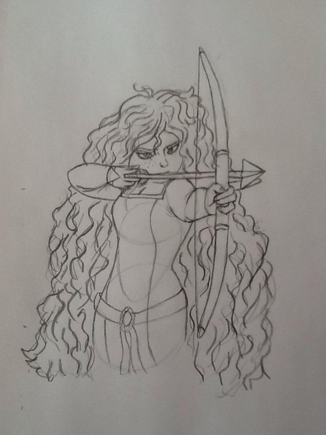 640x853 how to draw merida from brave - Brave Drawing