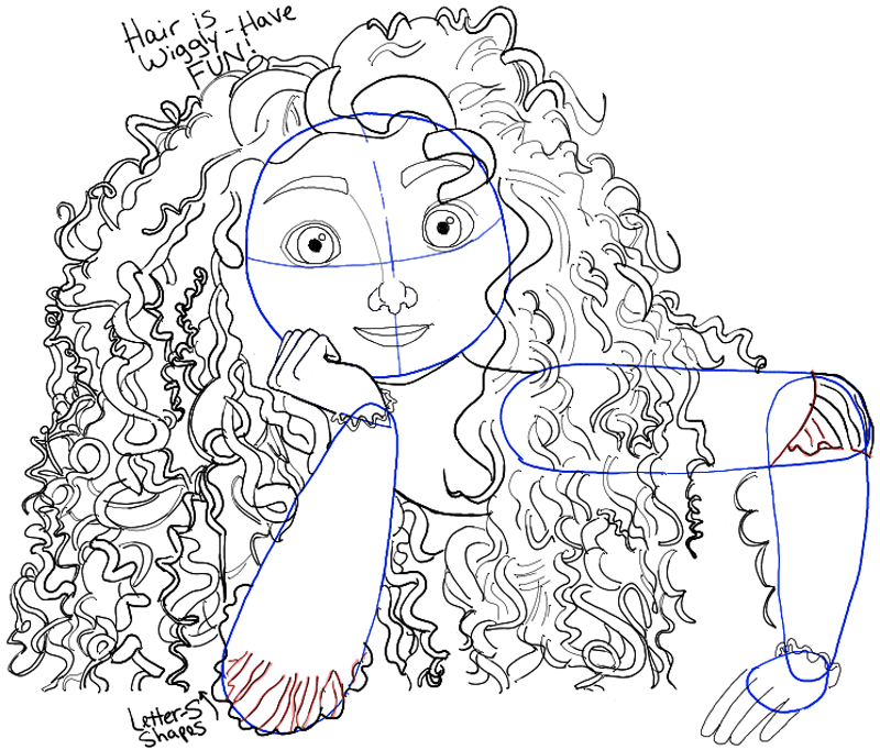 800x682 how to draw merida from brave step - Brave Drawing
