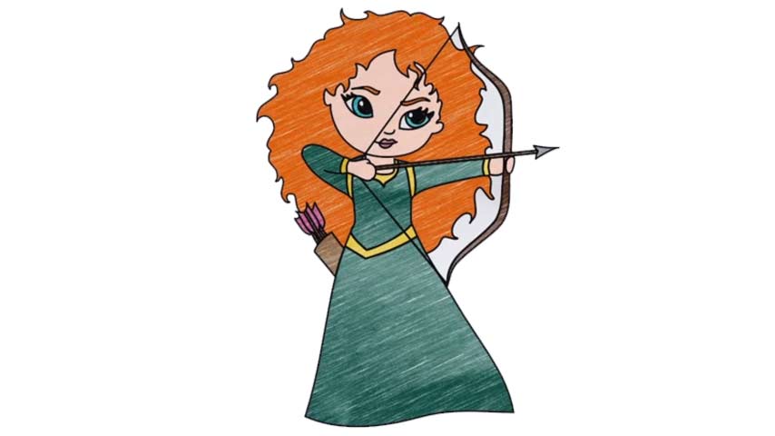 854x480 how to draw merida from brave - Brave Drawing