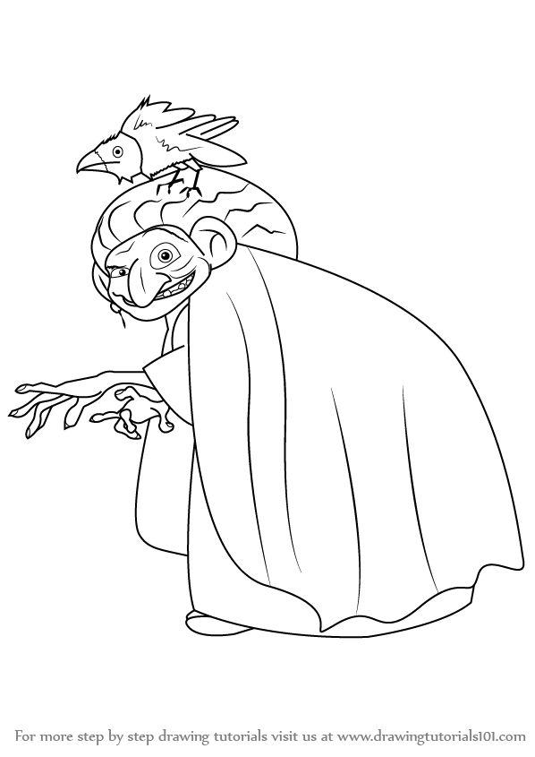 598x845 learn how to draw the witch from brave - Brave Drawing