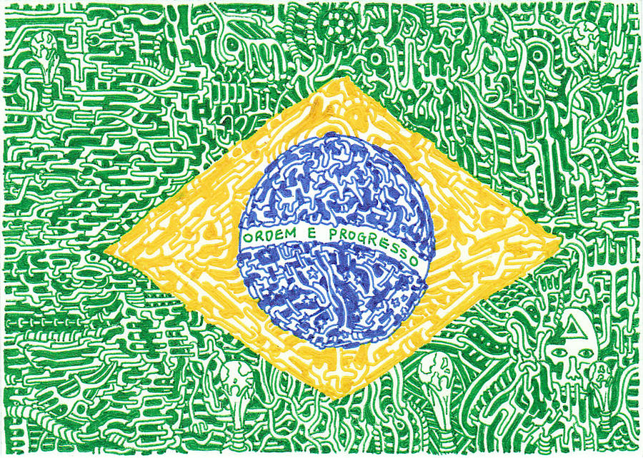 900x642 Golden Brazil Drawing - Brazil Drawing