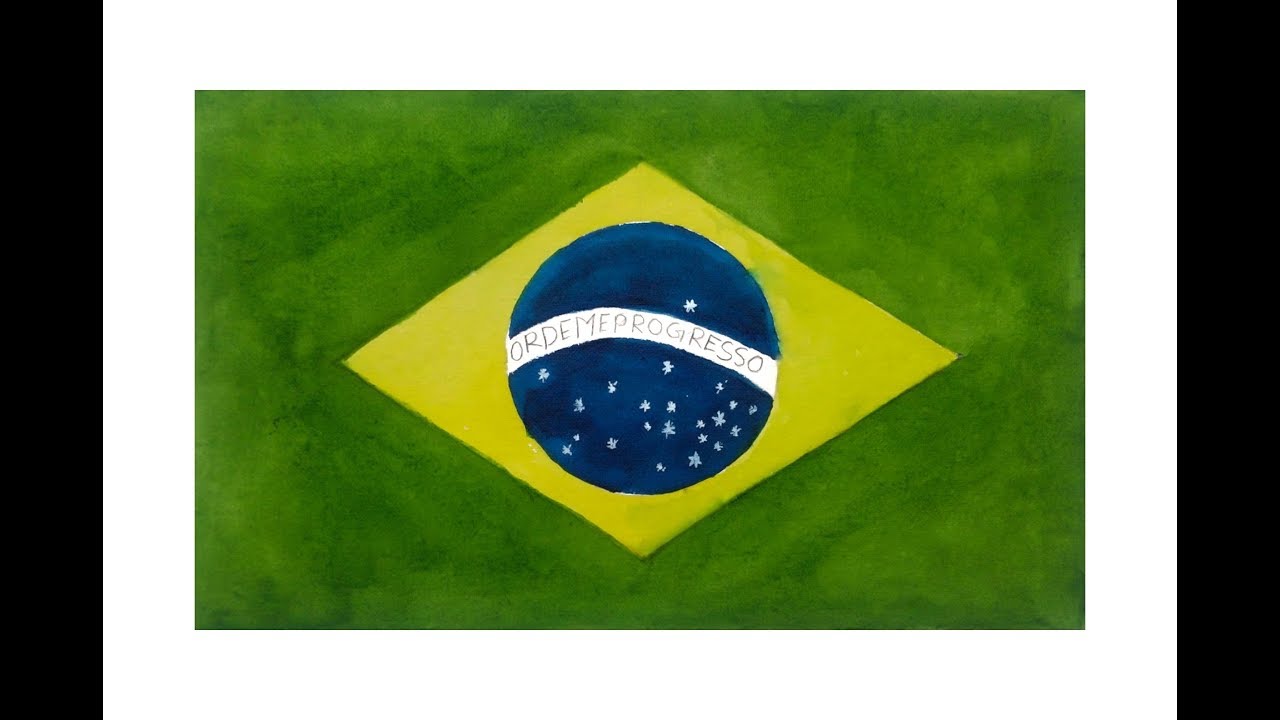 1280x720 How To Draw Brazil Flag - Brazil Drawing