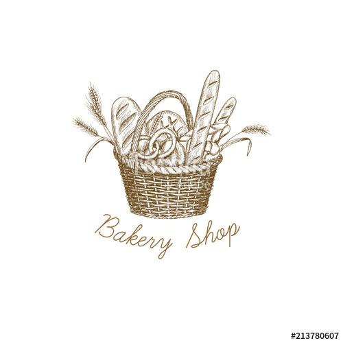 500x500 bread basket stock image and royalty free vector - Bread Basket Drawing