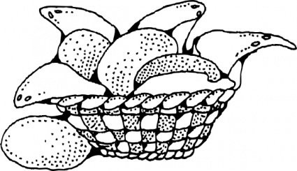 425x245 free bread basket clipart and vector graphics - Bread Basket Drawing