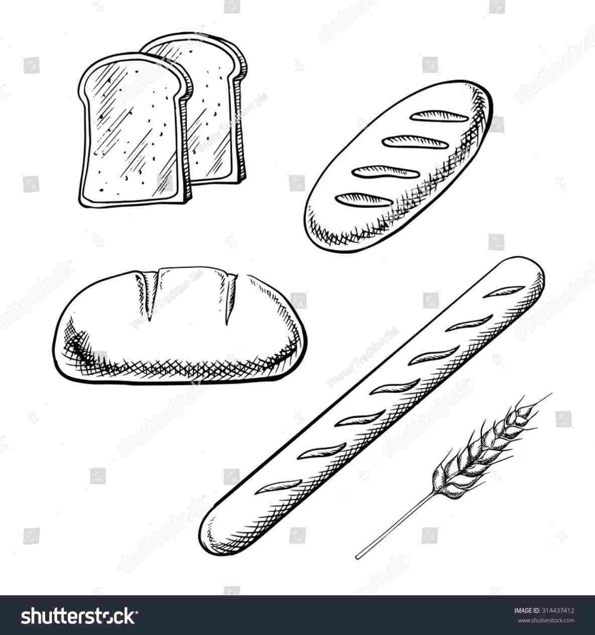 1185x1264 French Bread Drawing - Bread Drawing
