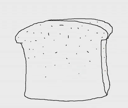 412x348 How To Draw A Slice Of Bread Step - Bread Drawing