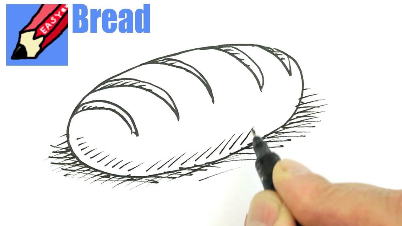 1280x720 how to draw a loaf of bread real easy - Bread Drawing