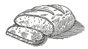 360x200 loaf bread cut drawing stock vectors - Bread Drawing