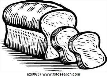 350x256 sliced loaf of bread, black and white stock illustration wood - Bread Drawing