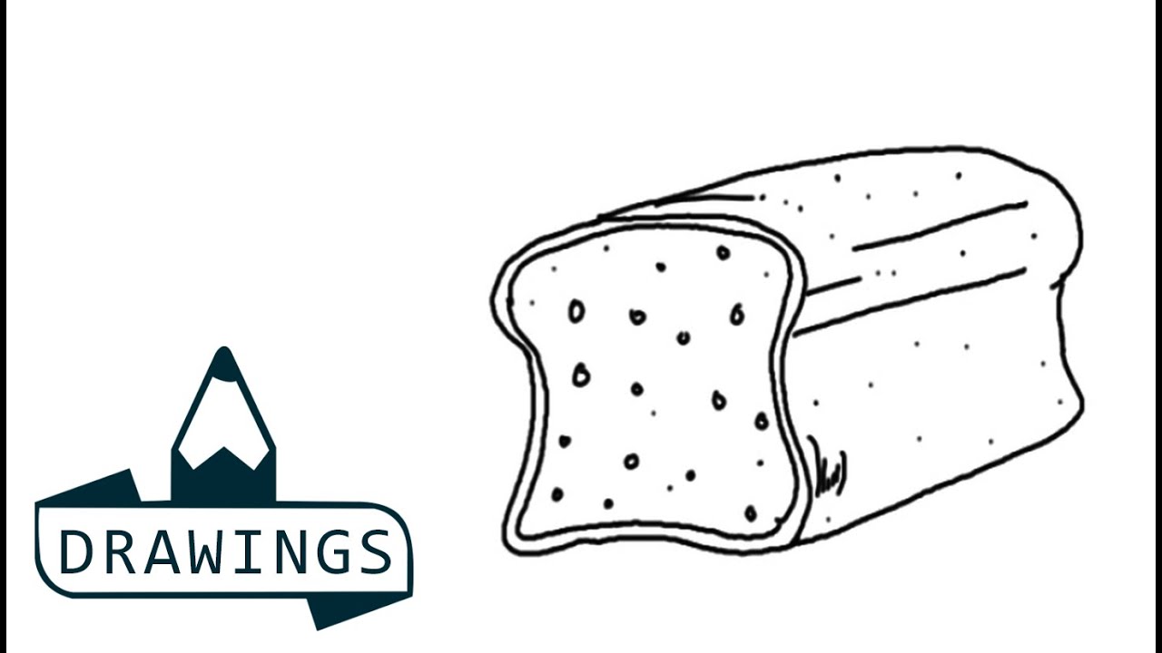 1280x720 Speed Drawing How To Draw A Bread - Bread Drawing