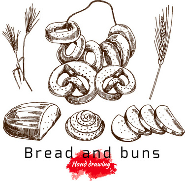 376x368 Bread Basket Drawing Free Vector Download - Bread Line Drawing