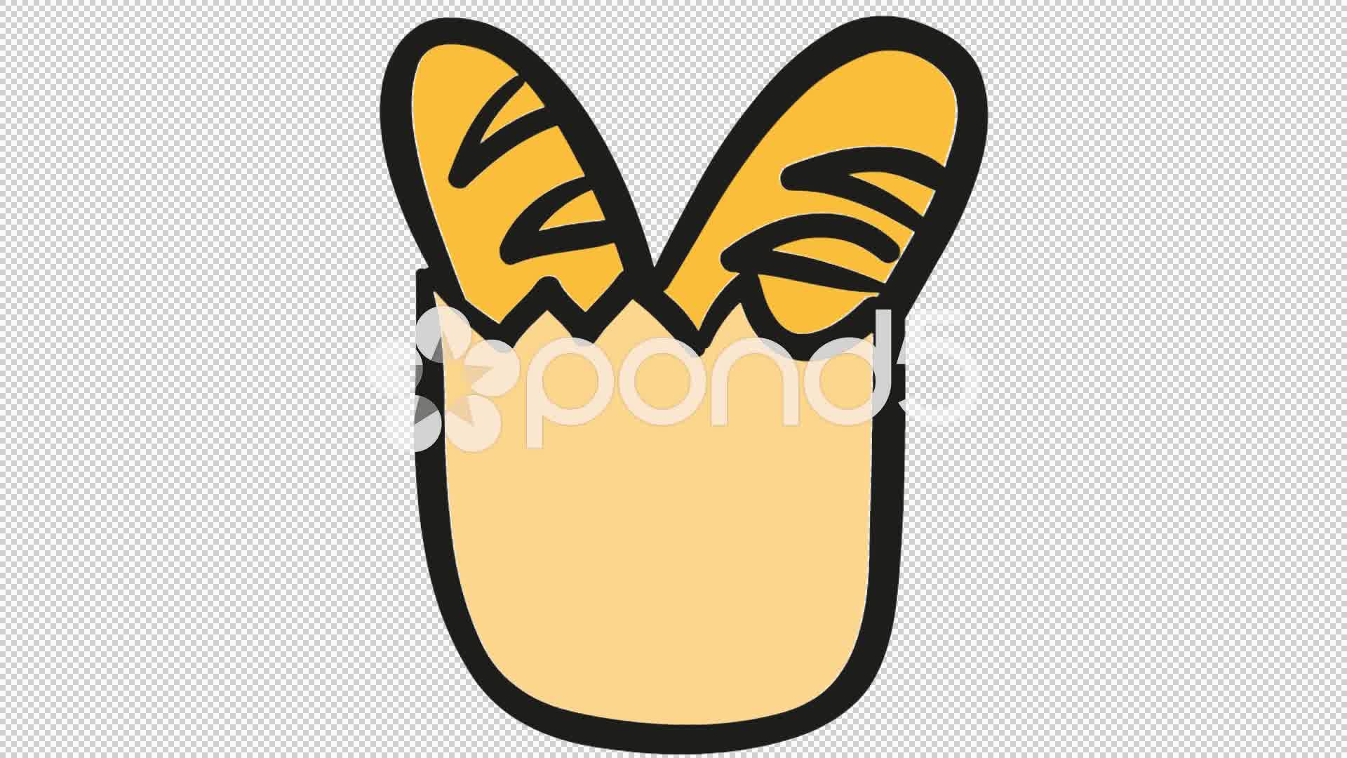 1920x1080 Bread In Paper Bag Line Drawing Animation Transparent Background - Bread Line Drawing