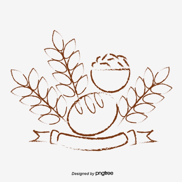 640x640 vector line drawing painted bread, line vector, bread vector - Bread Line Drawing