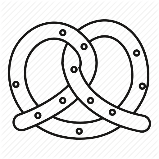 512x512 Bread, Line, Outline, Pretzel, Salt, Salty, Snack Icon - Bread Line Drawing